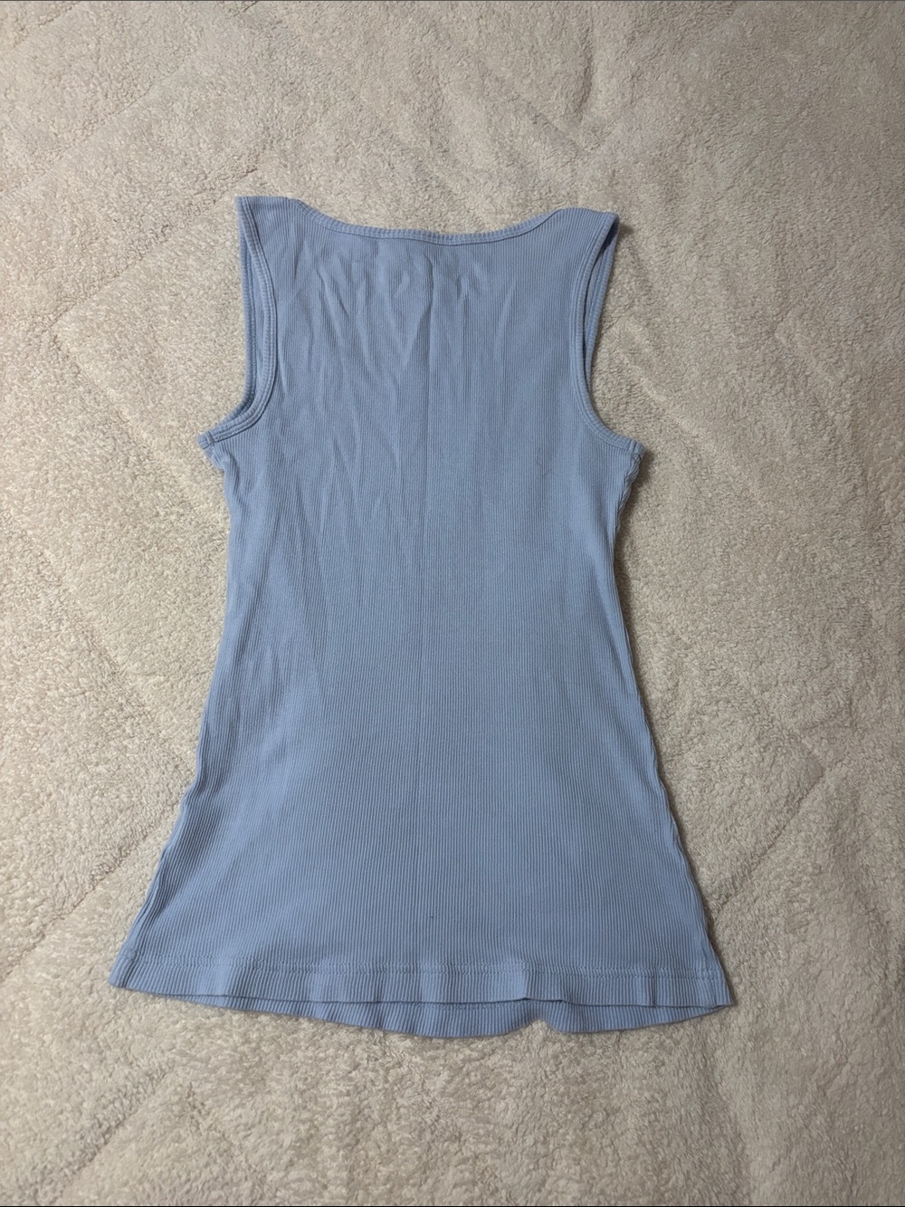 Women's Light Blue Ribbed Tank Top - Picture 2 of 2